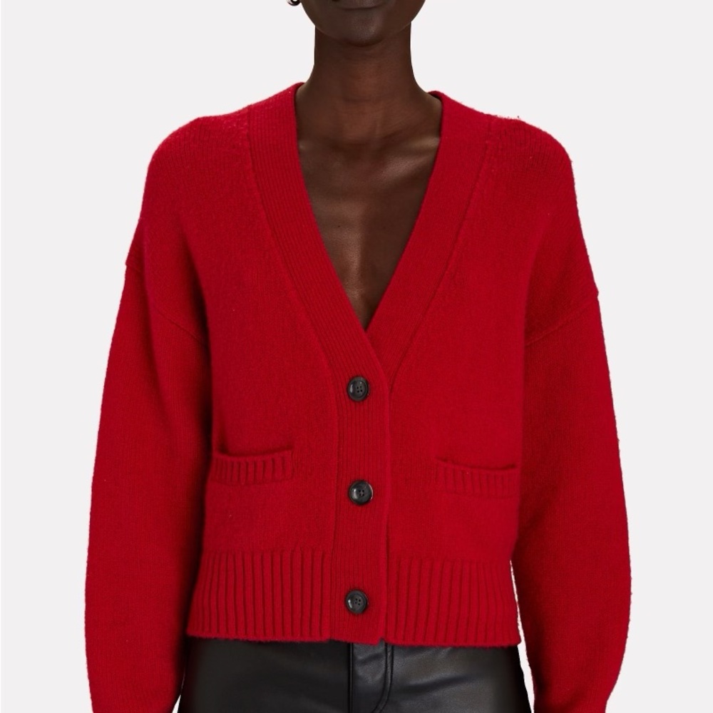 Re/Done Crop Cardigan in Ruby